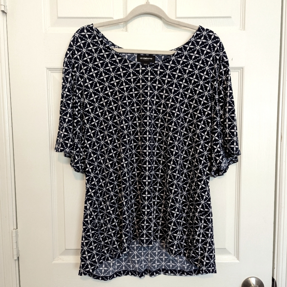 Women's Plus size blouse Liz Claiborne Career XXL tall size Blue
